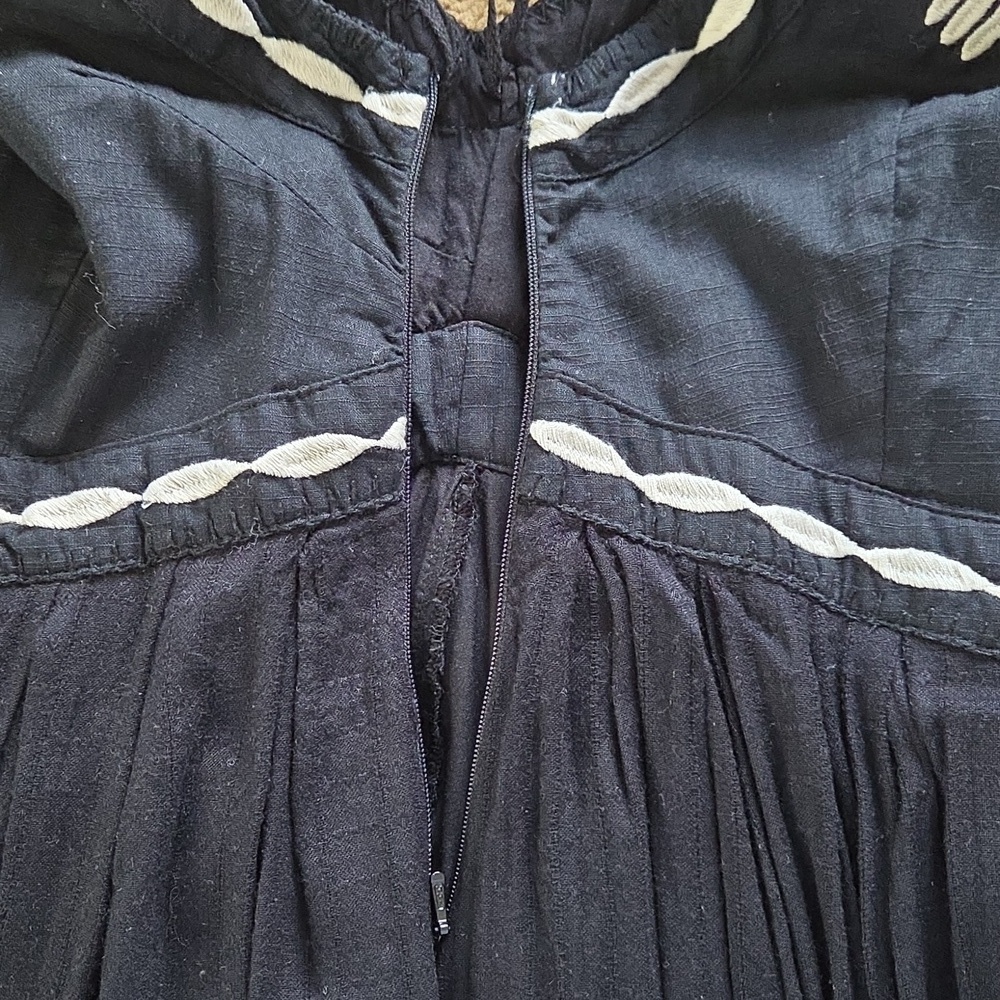 Free People Black & White Birds of a Feather Cotton  Sundress - Size 6 - Picture 6 of 9